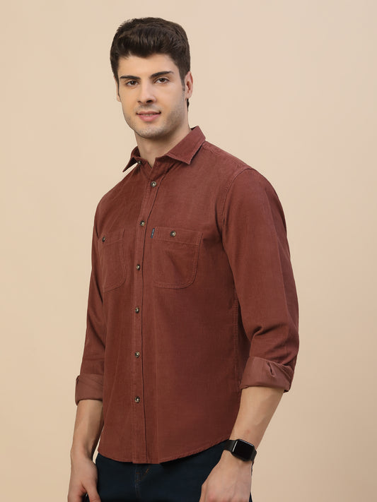 Casual Shirt for Men | Breathable & Soft with Color Fastness Regular Fit Spread Collar Neck Cotton Fabric Solid Pattern