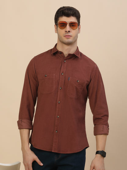 Casual Shirt for Men | Breathable & Soft with Color Fastness Regular Fit Spread Collar Neck Cotton Fabric Solid Pattern