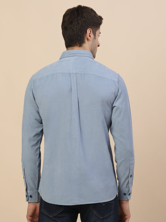 Casual Shirt for Men | Breathable & Soft with Color Fastness Regular Fit Spread Collar Neck Cotton Fabric Solid Pattern