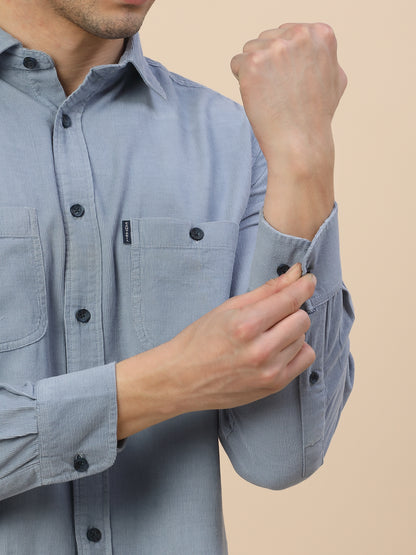 Casual Shirt for Men | Breathable & Soft with Color Fastness Regular Fit Spread Collar Neck Cotton Fabric Solid Pattern
