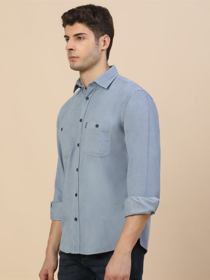 Casual Shirt for Men | Breathable & Soft with Color Fastness Regular Fit Spread Collar Neck Cotton Fabric Solid Pattern