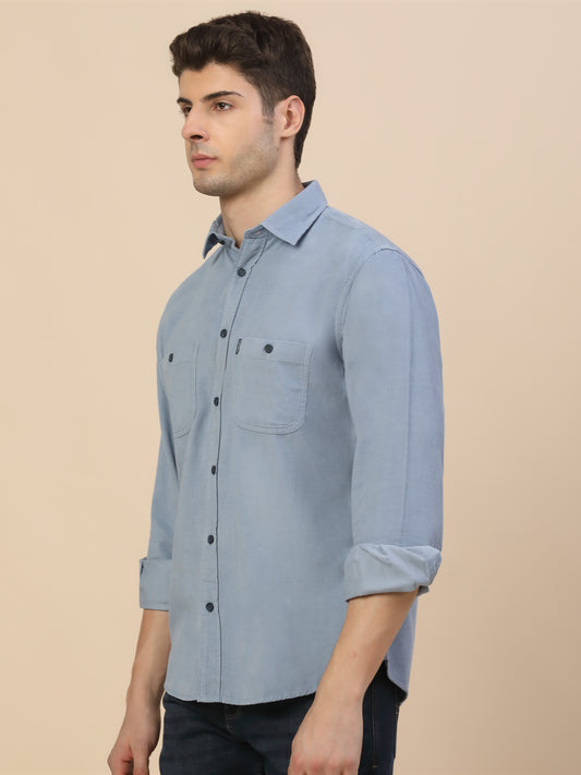 Casual Shirt for Men | Breathable & Soft with Color Fastness Regular Fit Spread Collar Neck Cotton Fabric Solid Pattern