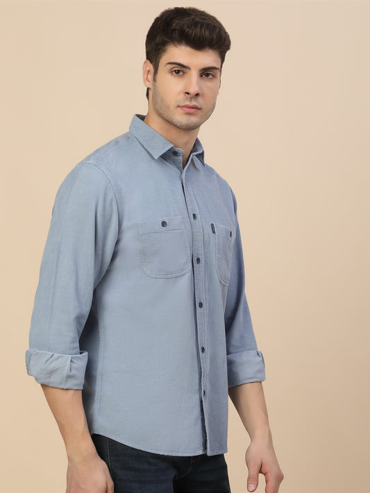 Casual Shirt for Men | Breathable & Soft with Color Fastness Regular Fit Spread Collar Neck Cotton Fabric Solid Pattern