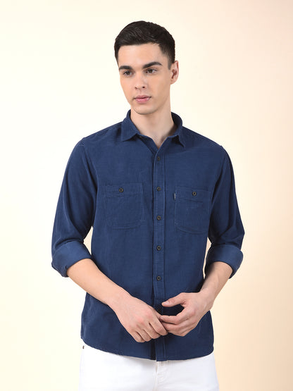 Casual Shirt for Men | Breathable & Soft with Color Fastness Slim Cotton Fabric Solid Pattern