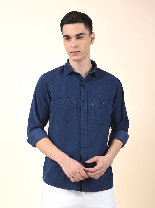 Casual Shirt for Men | Breathable & Soft with Color Fastness Slim Cotton Fabric Solid Pattern