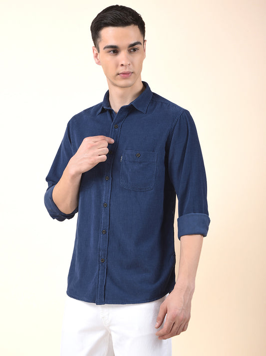 Casual Shirt for Men | Breathable & Soft with Color Fastness Slim Cotton Fabric Solid Pattern
