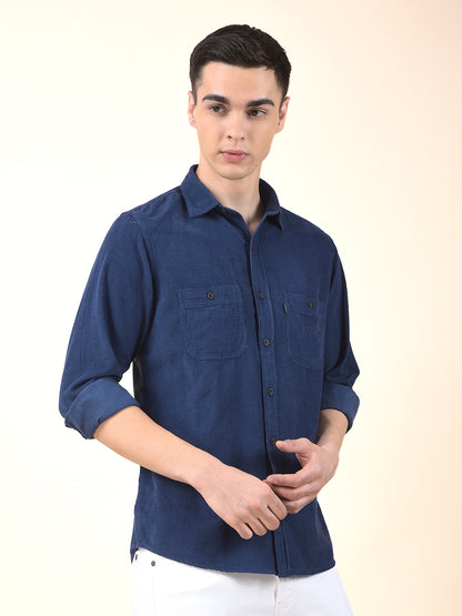 Casual Shirt for Men | Breathable & Soft with Color Fastness Slim Cotton Fabric Solid Pattern