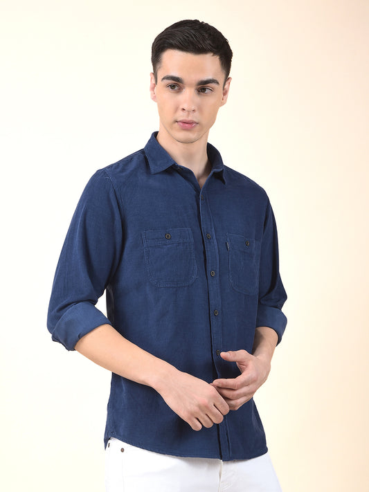 Casual Shirt for Men | Breathable & Soft with Color Fastness Slim Cotton Fabric Solid Pattern