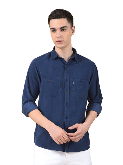 Casual Shirt for Men | Breathable & Soft with Color Fastness Slim Cotton Fabric Solid Pattern
