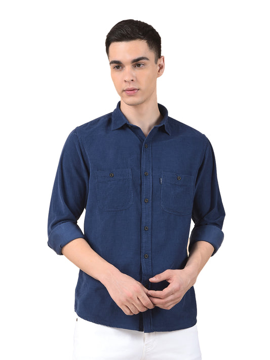 Casual Shirt for Men | Breathable & Soft with Color Fastness Slim Cotton Fabric Solid Pattern
