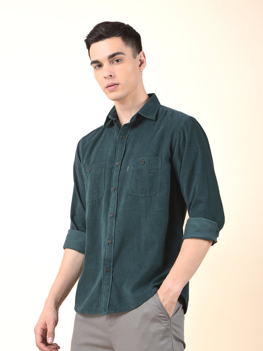 Casual Shirt for Men | Breathable & Soft with Color Fastness Slim Cotton Fabric Solid Pattern