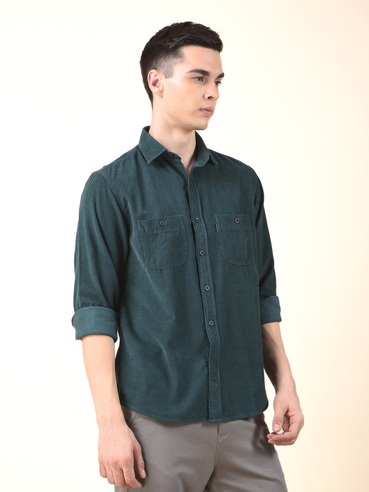 Casual Shirt for Men | Breathable & Soft with Color Fastness Slim Cotton Fabric Solid Pattern