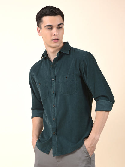 Casual Shirt for Men | Breathable & Soft with Color Fastness Slim Cotton Fabric Solid Pattern