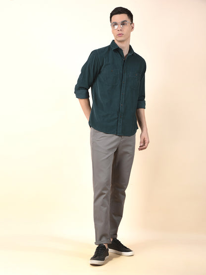 Casual Shirt for Men | Breathable & Soft with Color Fastness Slim Cotton Fabric Solid Pattern