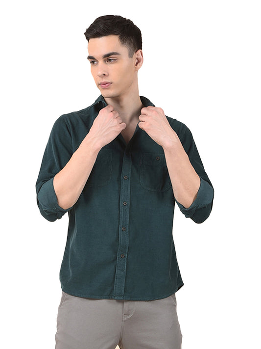 Casual Shirt for Men | Breathable & Soft with Color Fastness Slim Cotton Fabric Solid Pattern