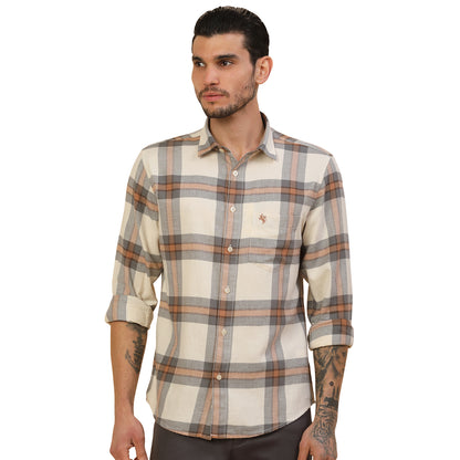 Men's Stylish Checkered Casual Shirt | Regular Fit | Full Sleeve | Pure Cotton | Smart Casual Wear