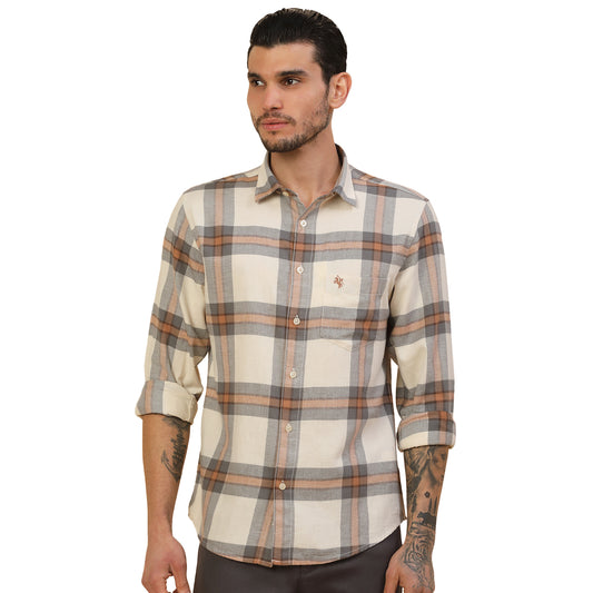 Men's Stylish Checkered Casual Shirt | Regular Fit | Full Sleeve | Pure Cotton | Smart Casual Wear
