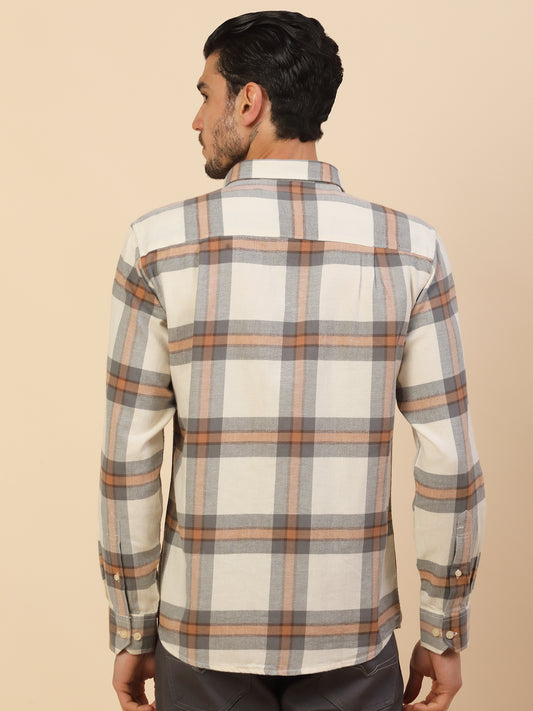 Men's Stylish Checkered Casual Shirt | Regular Fit | Full Sleeve | Pure Cotton | Smart Casual Wear