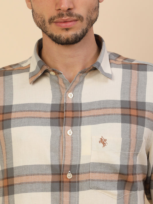 Men's Stylish Checkered Casual Shirt | Regular Fit | Full Sleeve | Pure Cotton | Smart Casual Wear