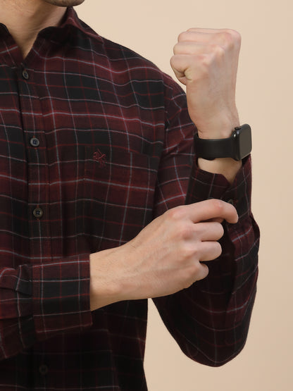 Casual Shirt for Men | Breathable & Soft with Color Fastness Regular Fit Spread Collar Neck Cotton Fabric Check Pattern