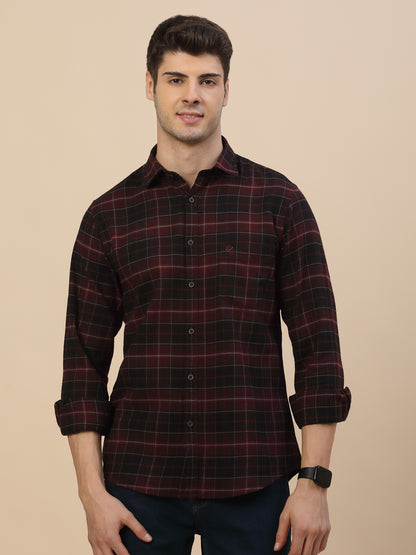 Casual Shirt for Men | Breathable & Soft with Color Fastness Regular Fit Spread Collar Neck Cotton Fabric Check Pattern