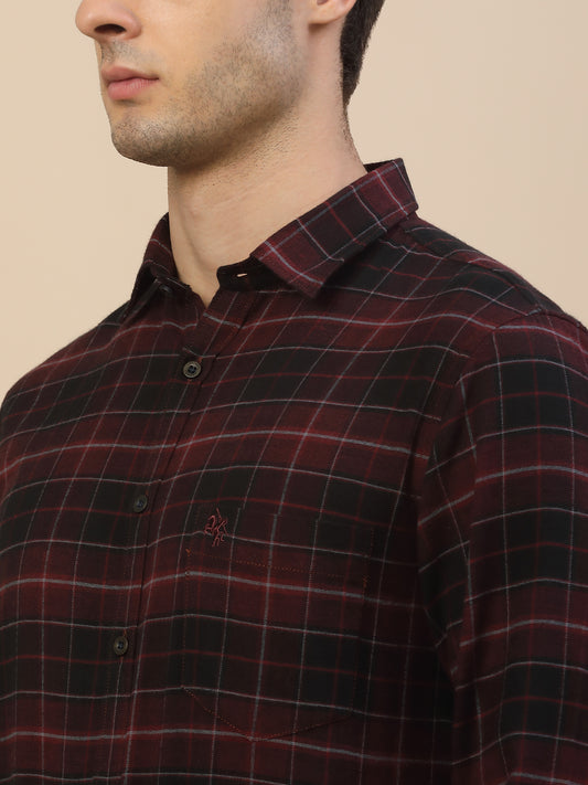 Casual Shirt for Men | Breathable & Soft with Color Fastness Regular Fit Spread Collar Neck Cotton Fabric Check Pattern