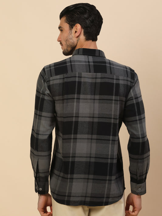 Men's Stylish Checkered Casual Shirt | Regular Fit | Full Sleeve | Pure Cotton | Smart Casual Wear