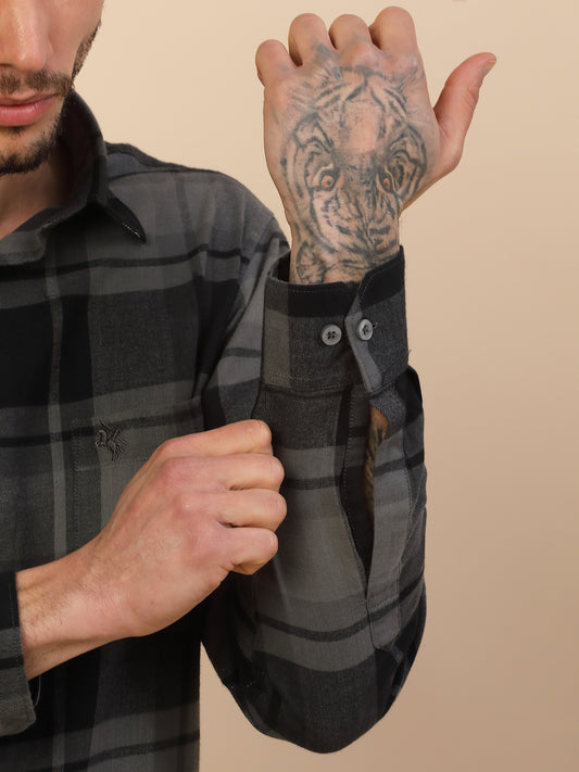 Men's Stylish Checkered Casual Shirt | Regular Fit | Full Sleeve | Pure Cotton | Smart Casual Wear