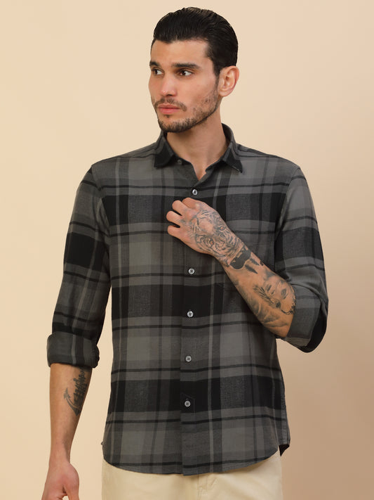 Men's Stylish Checkered Casual Shirt | Regular Fit | Full Sleeve | Pure Cotton | Smart Casual Wear
