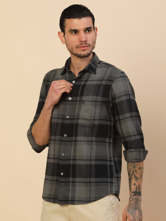 Men's Stylish Checkered Casual Shirt | Regular Fit | Full Sleeve | Pure Cotton | Smart Casual Wear