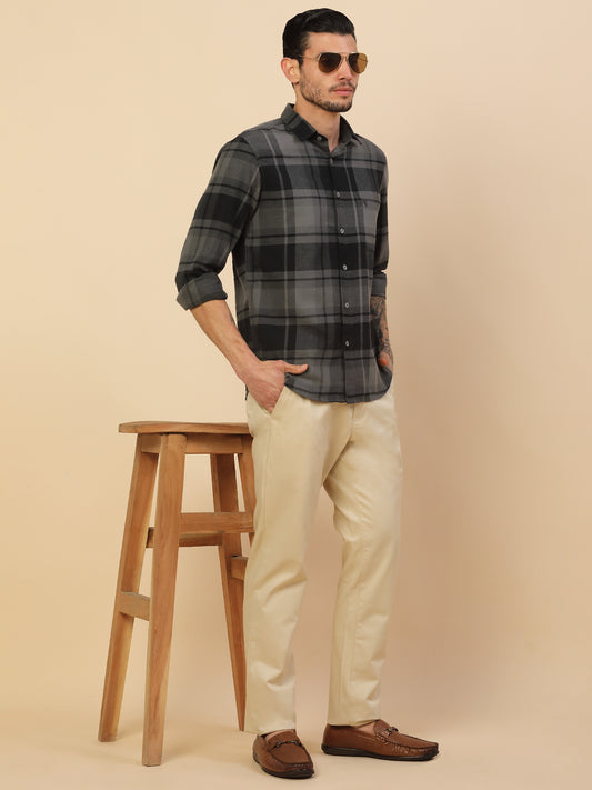 Men's Stylish Checkered Casual Shirt | Regular Fit | Full Sleeve | Pure Cotton | Smart Casual Wear
