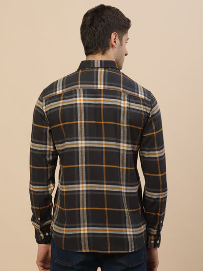 Casual Shirt for Men | Breathable & Soft with Color Fastness Regular Fit Spread Collar Neck Cotton Fabric Check Pattern