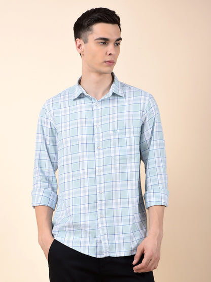 Casual Shirt for Men | Breathable & Soft with Color Fastness Slim Cotton Fabric Check Pattern