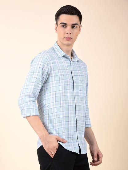 Casual Shirt for Men | Breathable & Soft with Color Fastness Slim Cotton Fabric Check Pattern