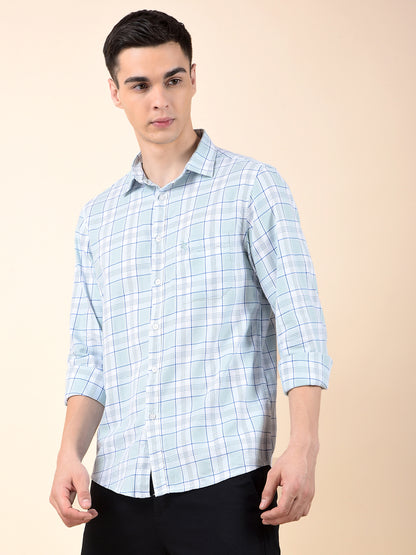 Casual Shirt for Men | Breathable & Soft with Color Fastness Slim Cotton Fabric Check Pattern