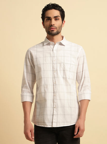 Casual Shirt for Men | Breathable & Soft with Color Fastness Regular Fit Spread Collar Neck Cotton Fabric Checkered Pattern