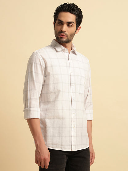 Casual Shirt for Men | Breathable & Soft with Color Fastness Regular Fit Spread Collar Neck Cotton Fabric Checkered Pattern
