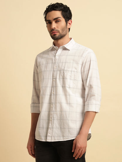 Casual Shirt for Men | Breathable & Soft with Color Fastness Regular Fit Spread Collar Neck Cotton Fabric Checkered Pattern
