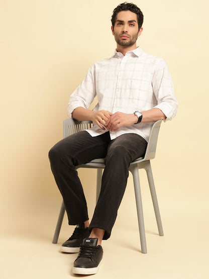 Casual Shirt for Men | Breathable & Soft with Color Fastness Regular Fit Spread Collar Neck Cotton Fabric Checkered Pattern