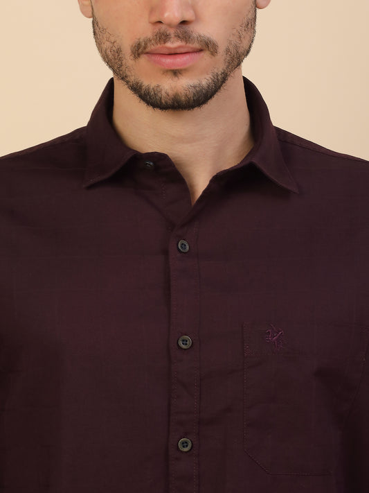 Shirt for Men | Breathable & Soft with Color Fastness Regular Fit Spread Collar Pure Cotton Fabric Checkered Pattern