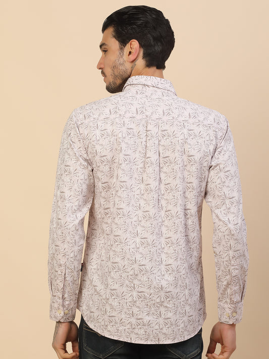 Shirt for Men | Breathable & Soft with Color Fastness Regular Fit Spread Collar Pure Cotton Fabric Printed Pattern