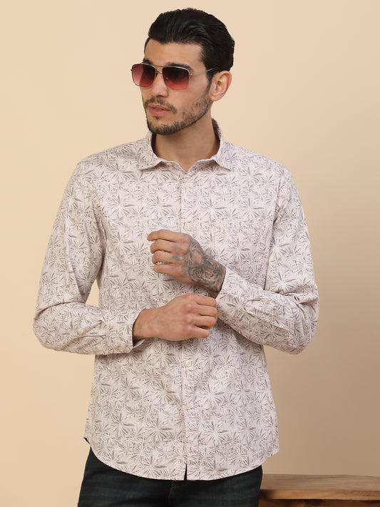Shirt for Men | Breathable & Soft with Color Fastness Regular Fit Spread Collar Pure Cotton Fabric Printed Pattern
