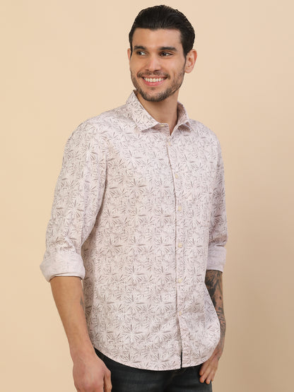 Shirt for Men | Breathable & Soft with Color Fastness Regular Fit Spread Collar Pure Cotton Fabric Printed Pattern