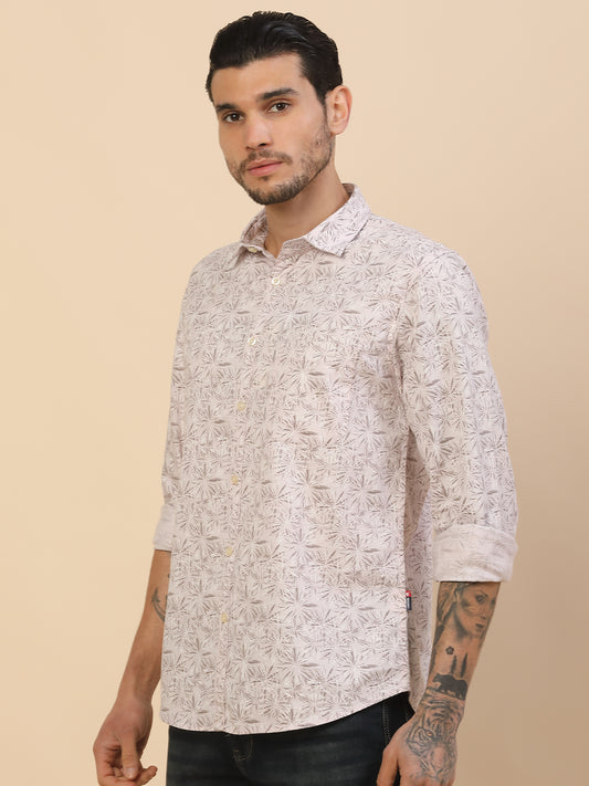 Shirt for Men | Breathable & Soft with Color Fastness Regular Fit Spread Collar Pure Cotton Fabric Printed Pattern