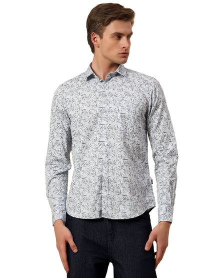 Shirt for Men | Breathable & Soft with Color Fastness Slim Fit Spread Collar Pure Cotton Fabric Printed Pattern