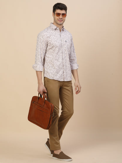 Casual Shirt for Men | Breathable & Soft with Color Fastness Regular Fit Spread Collar Neck Cotton Fabric Printed Pattern