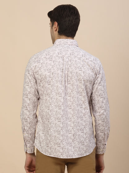 Casual Shirt for Men | Breathable & Soft with Color Fastness Regular Fit Spread Collar Neck Cotton Fabric Printed Pattern