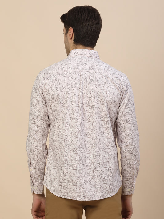 Casual Shirt for Men | Breathable & Soft with Color Fastness Regular Fit Spread Collar Neck Cotton Fabric Printed Pattern