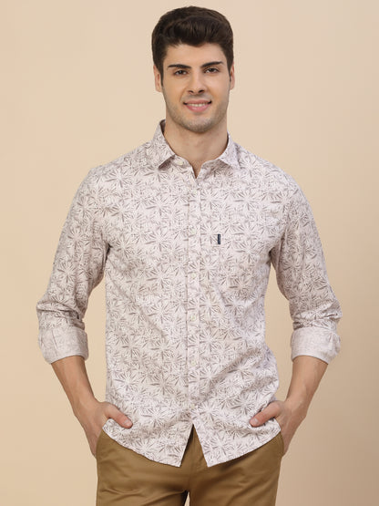 Casual Shirt for Men | Breathable & Soft with Color Fastness Regular Fit Spread Collar Neck Cotton Fabric Printed Pattern