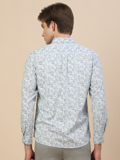 Casual Shirt for Men | Breathable & Soft with Color Fastness Regular Fit Spread Collar Neck Cotton Fabric Printed Pattern